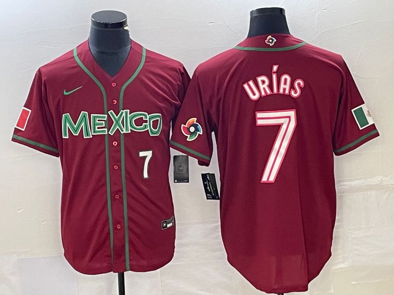Men 2023 World Cub Mexico #7 Urias Red Nike MLB Jersey11->more jerseys->MLB Jersey